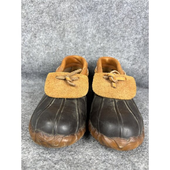 Cabelas Duck Shoes Womens Size 9 Brown Rubber Leather Bean Boot Moc Slip On - Picture 2 of 9